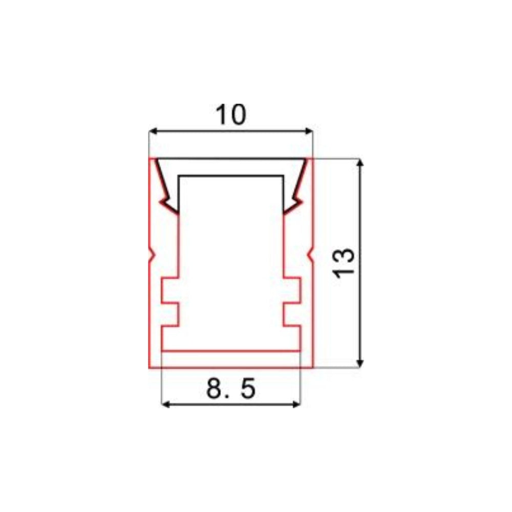 Schlankes 2m Aluminium LED-Profil 10*13mm