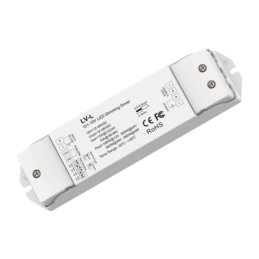 Dimmer für LED-Streifen mit 0/1–10V Steuerung & Tasterbedienung