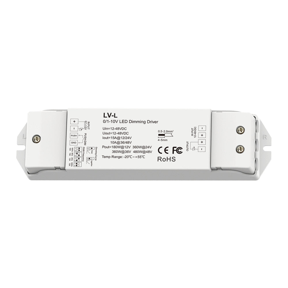 Dimmer für LED-Streifen mit 0/1–10V Steuerung & Tasterbedienung