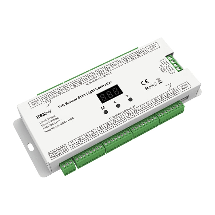 32-Kanal LED Treppenlicht-Controller 5-24V - Lauflichteffekte & Dual-PIR Steuerung