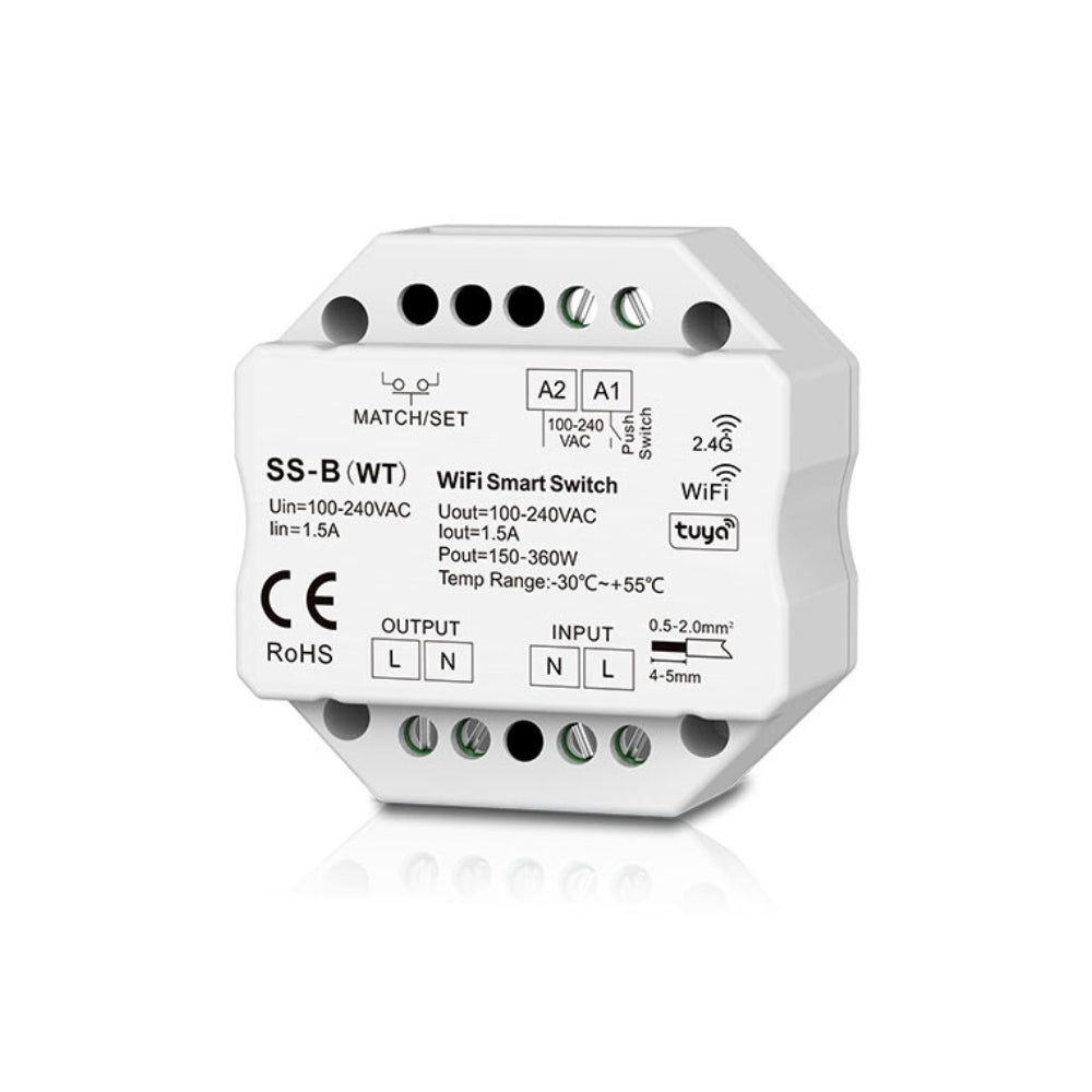 Smarter WLAN Schalter für LED-Leuchten 230V – App-, Funk- & Sprachsteuerung