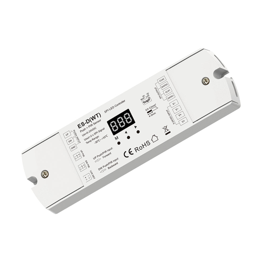 Digitaler LED-Controller für Lauflichteffekte – SPI, App, PIR & Taster