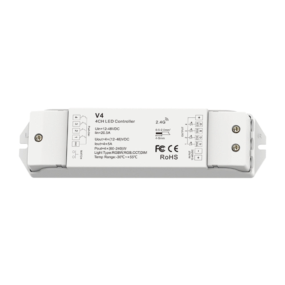 LED-Controller 4-Kanal RF Steuerung für RGBW, RGB, CCT & DIM