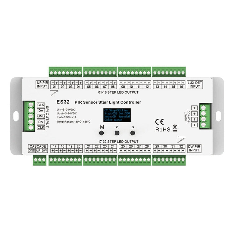 Treppen-LED-Controller für einfarbige Stufenbeleuchtung mit RGB-Handlaufsteuerung