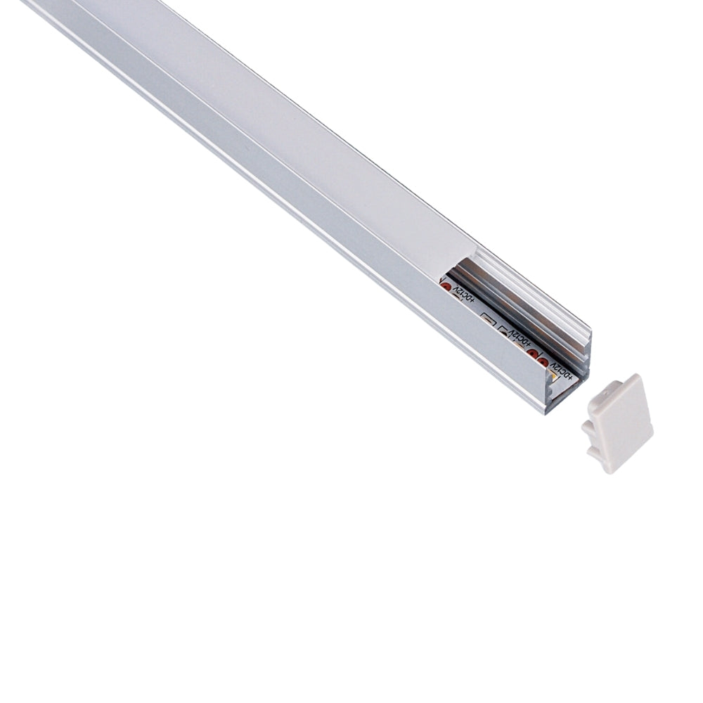 Eloxiertes Aluminium LED-Profil 12x15mm – inklusive Abdeckung & Zubehör