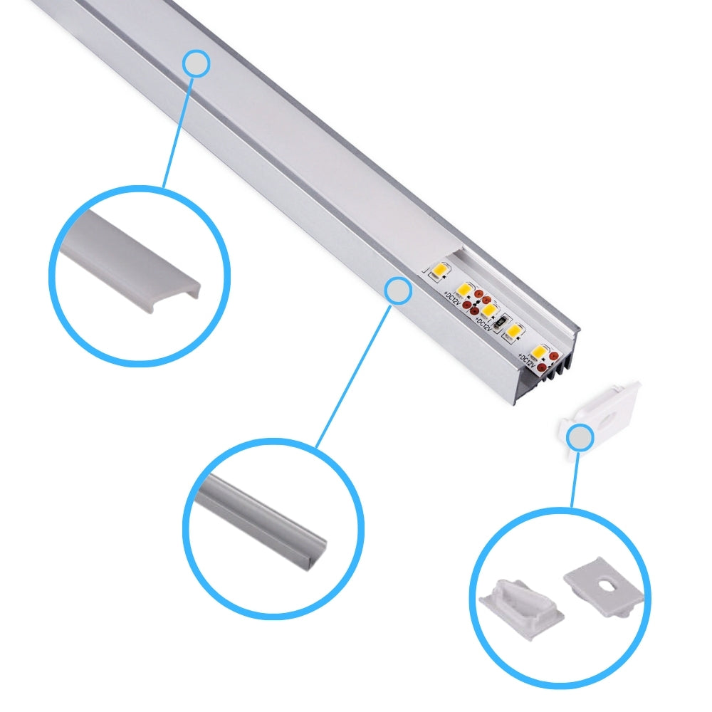 Angewinkeltes Aluminium LED-Einbauprofil für gerichtete Beleuchtung