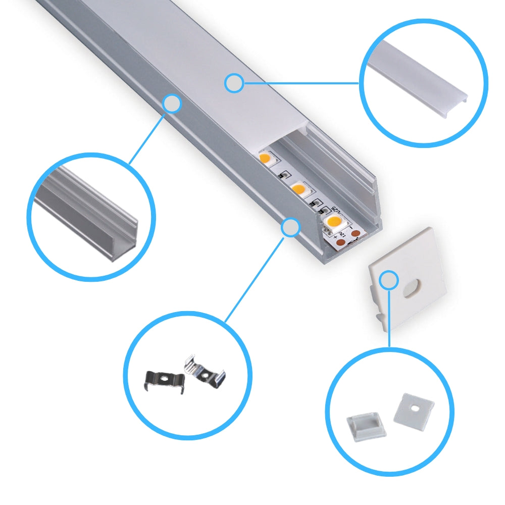 LED-Aluprofil 20x20mm – Tiefe Bauform für homogene Lichtverteilung
