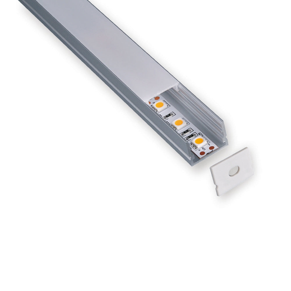 20x15mm Aluminium LED-Profil inklusive diffuser Abdeckung und Zubehör