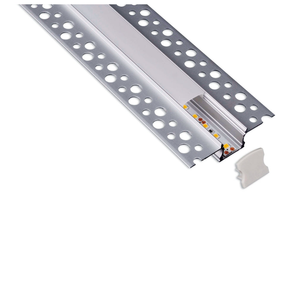 LED-Trockenbauprofil mit Spachtelfahnen – 2m Aluminiumprofil für Gipskarton