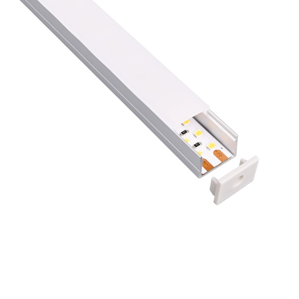 Eloxiertes 2m Aluminium LED-Profil 19x14mm – Aufbauprofil mit diffuser Abdeckung, Endkappen & Halterungen
