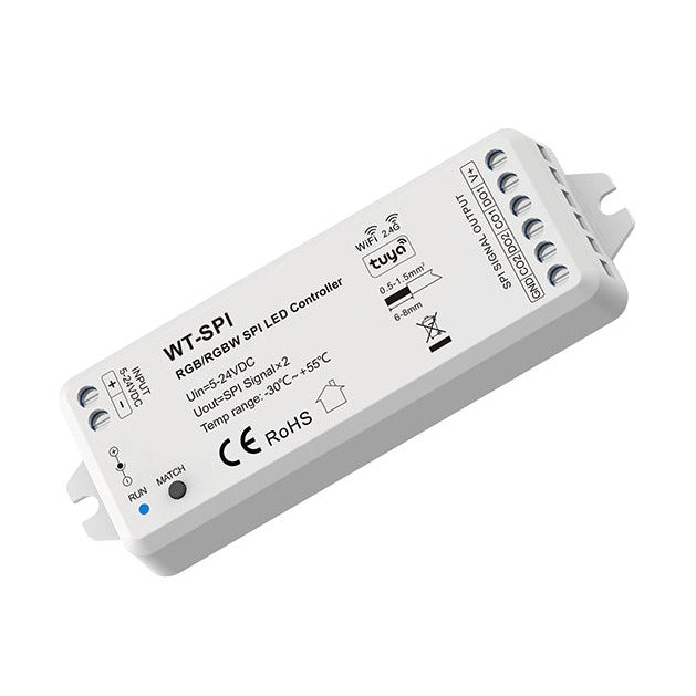 WiFi & RF LED-Controller für adressierbare LED-Streifen (SPI, 5–24 V DC)