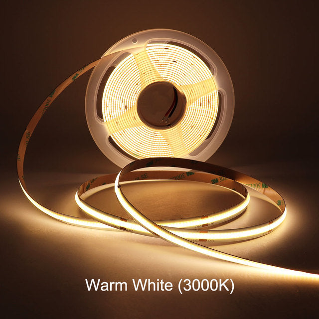 12/24V COB LED Strip 480 LEDs/m einfarbig 5m