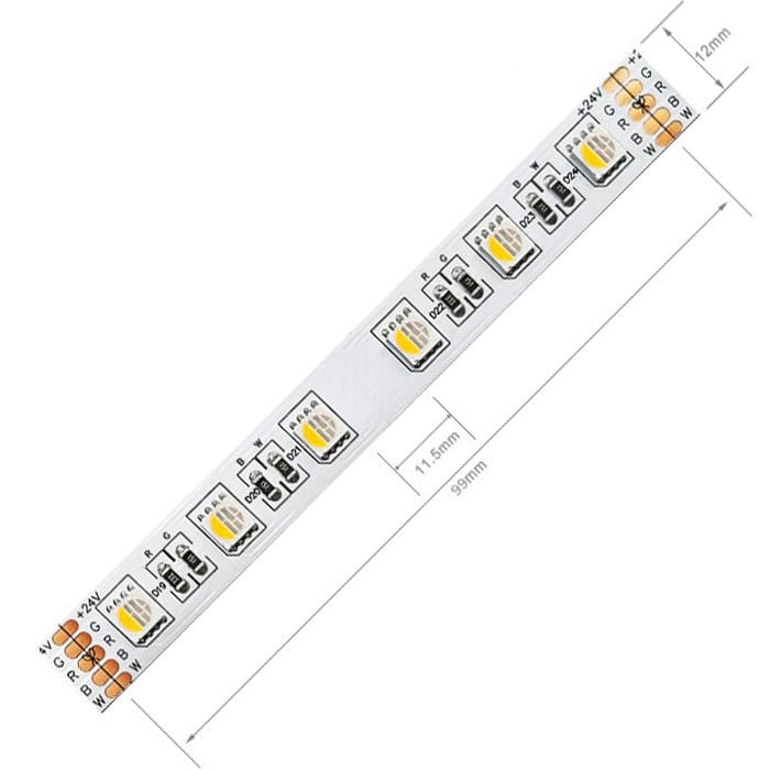 4 in 1 RGB-WW 24V, 60 LEDs/m, 5 Meter