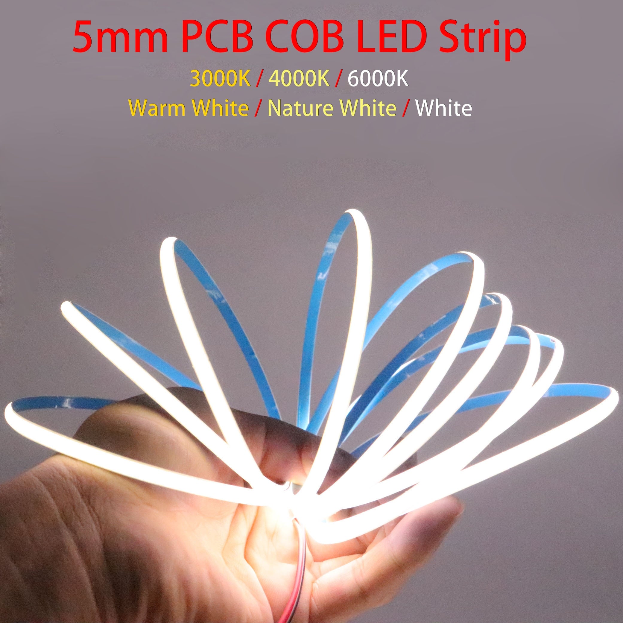 Extra schmaler COB LED-Strip 5mm verschiedene Ausführungen