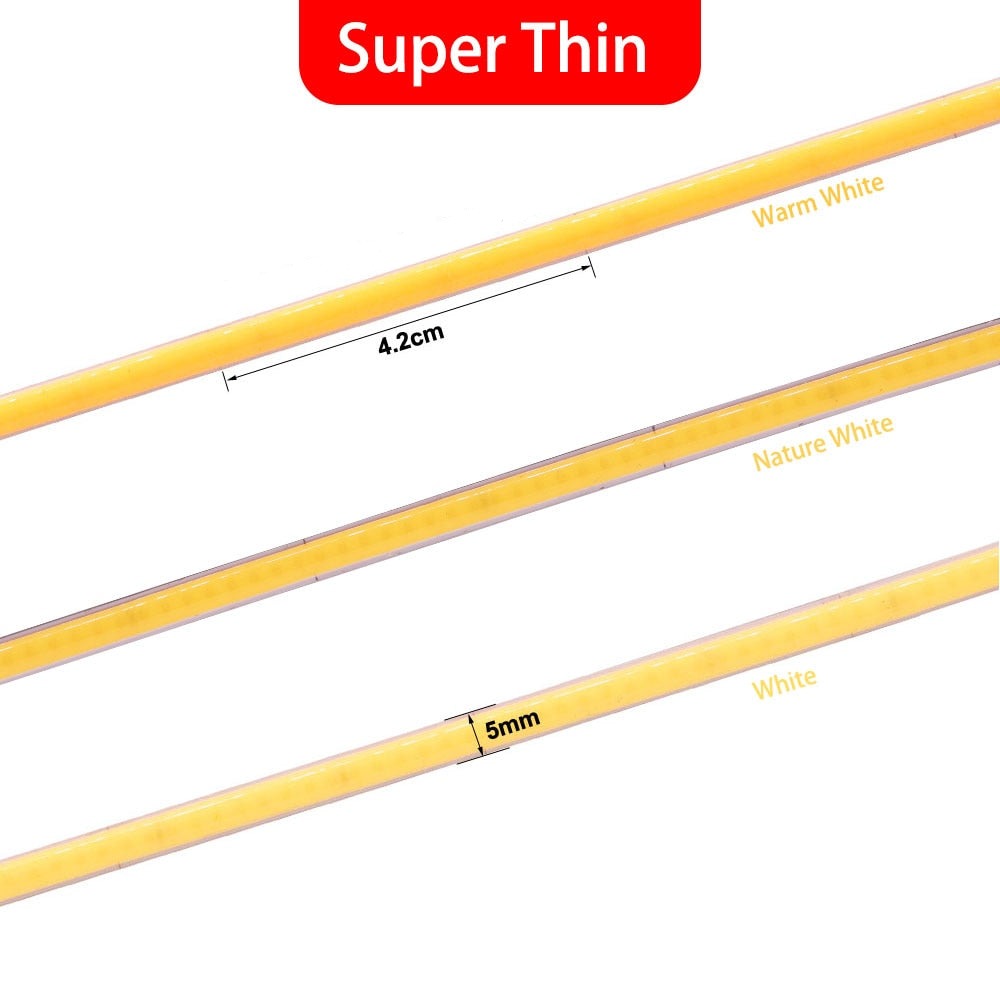 Extra schmaler COB LED-Strip 5mm verschiedene Ausführungen