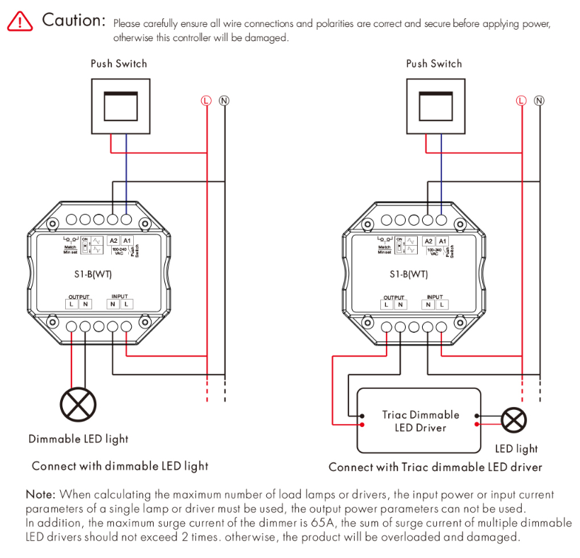 1CH*1.5A WiFi-RF AC Triac Dimmer