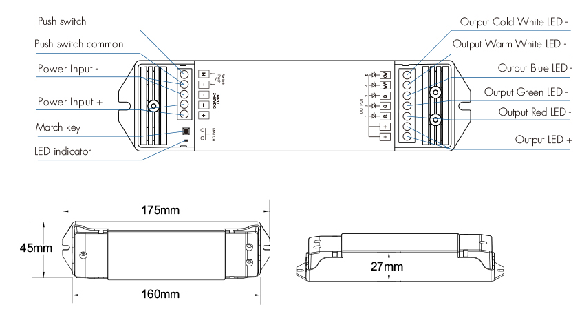 Großer RGB+CCT LED Controller
