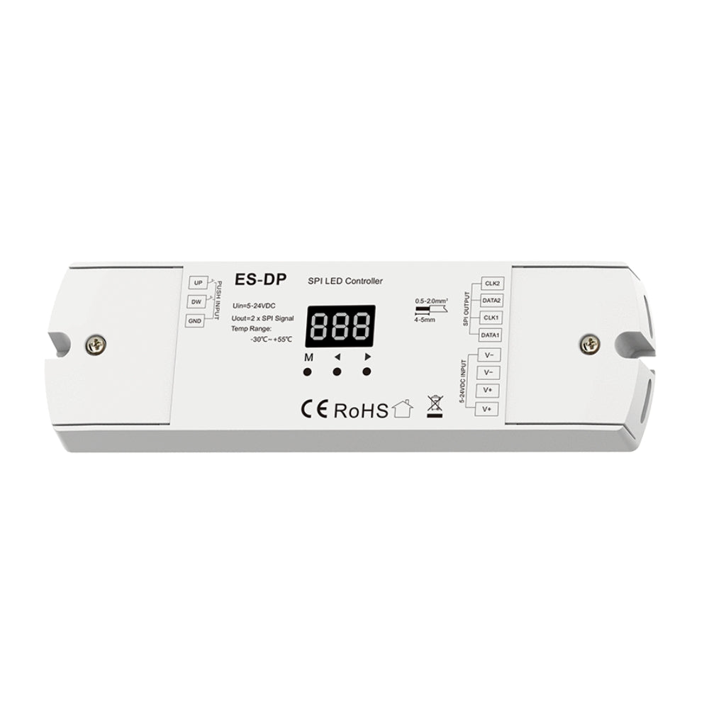 SPI LED-Controller mit 2 Tastereingängen für RGB/Weiß-Lauflichteffekte