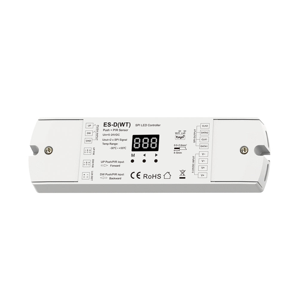 Digitaler LED-Controller für Lauflichteffekte – SPI, App, PIR & Taster