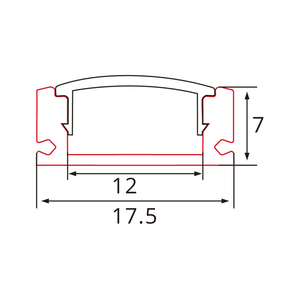 2m Aluminium LED-Profil eloxiert