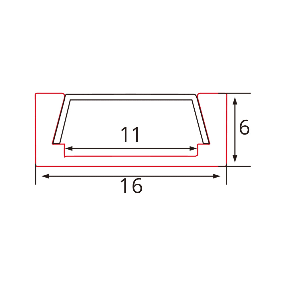 2m Aluminium LED-Profil mit glatter Oberfläche