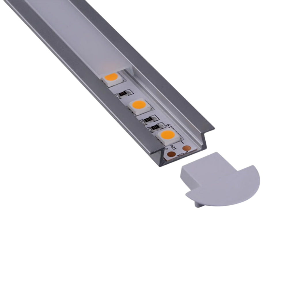 2m Aluminium LED-Profil mit glatter Oberfläche und Anschlag