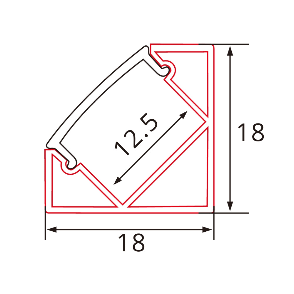 2m Aluminium LED-Eckprofil angewinkelte Lichtflutung