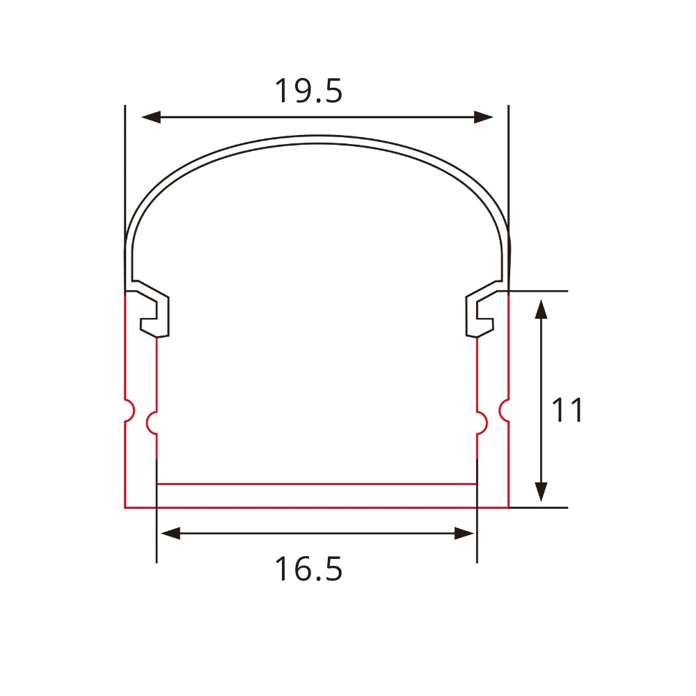 LED-Aluprofil mit halbrunder Abdeckung – 2m Aluminiumprofil für homogene Lichtverteilung