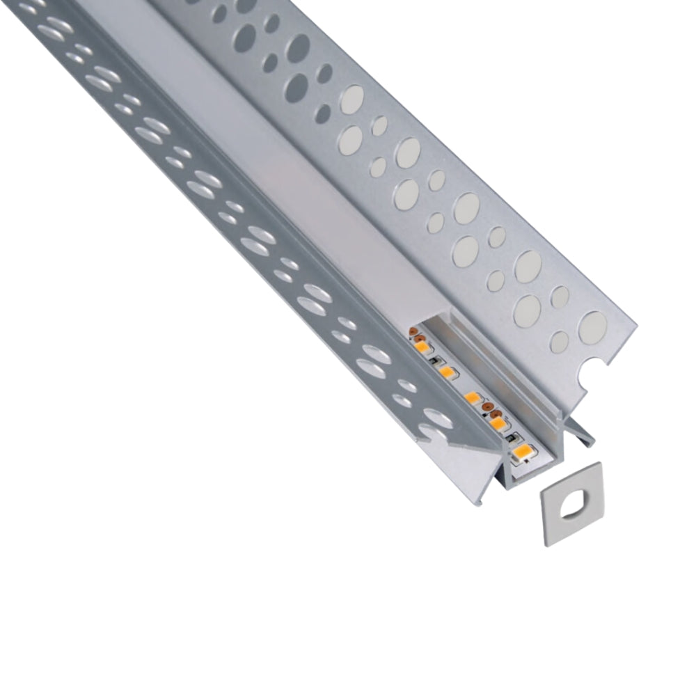2m Unterputz Aluminium LED-Einbauprofil Innenecke