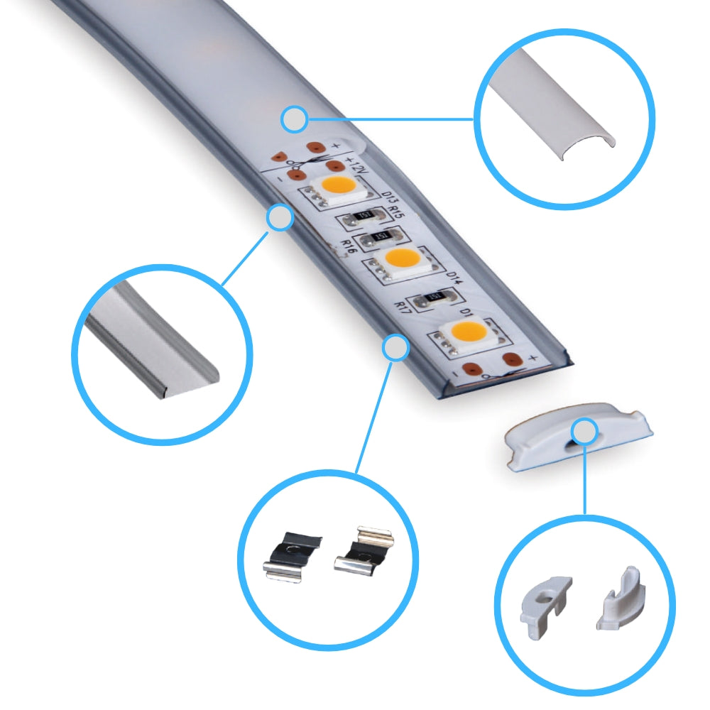 Biegsames 2m Aluminium LED-Profil – für Rundungen & geschwungene Installationen