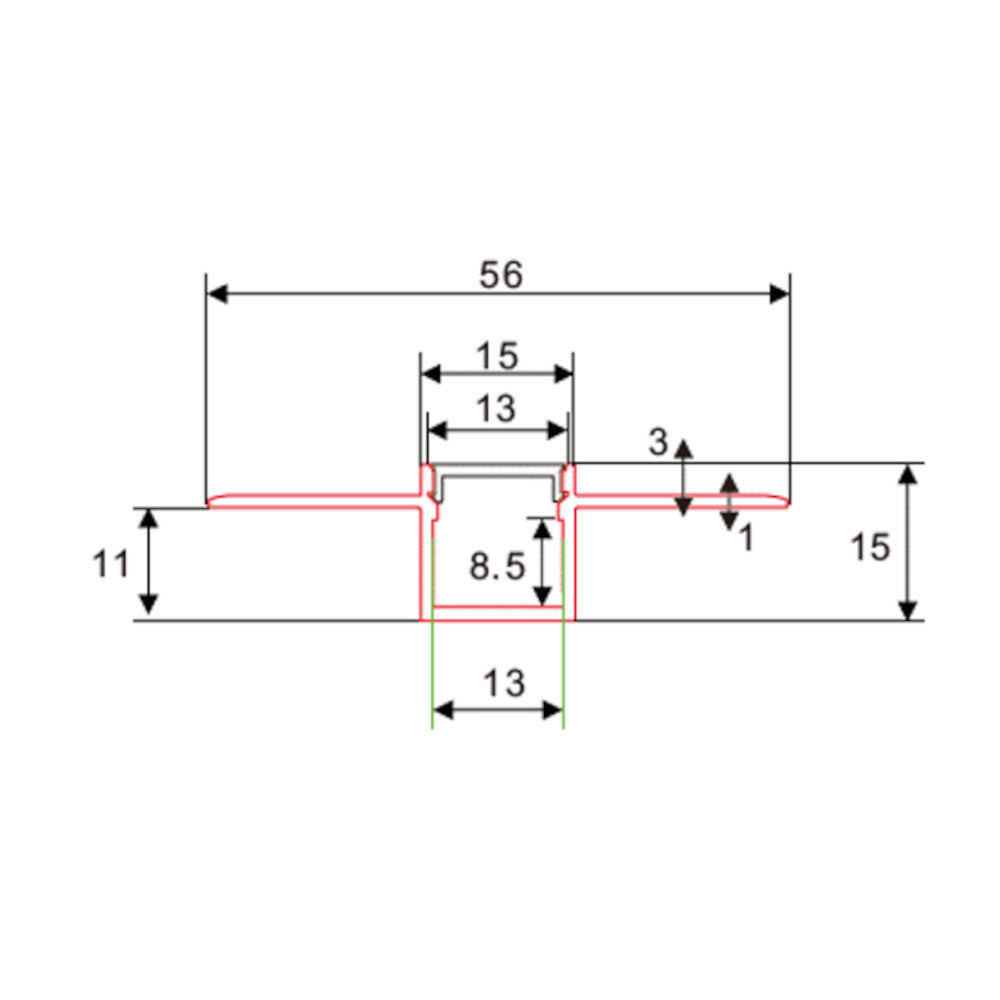 2m Unterputz Trockenbauprofil Aluminium LED-Einbauprofil