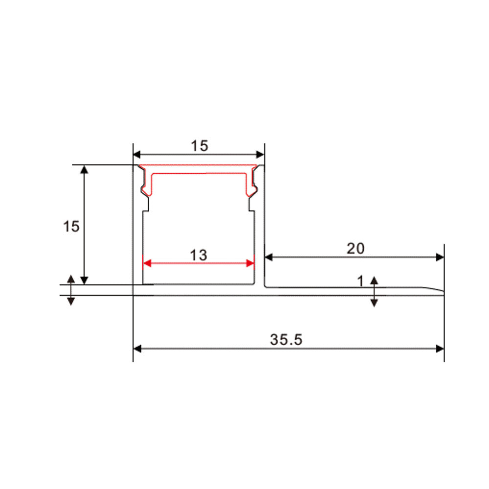 2m Aluminium LED-Fliesenprofil