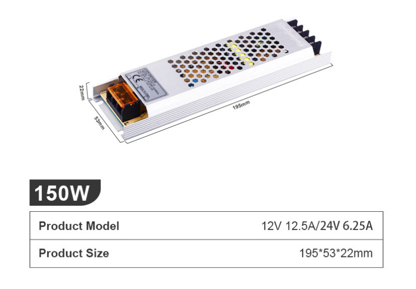 12/24V Netzteil für LEDs, extra flach