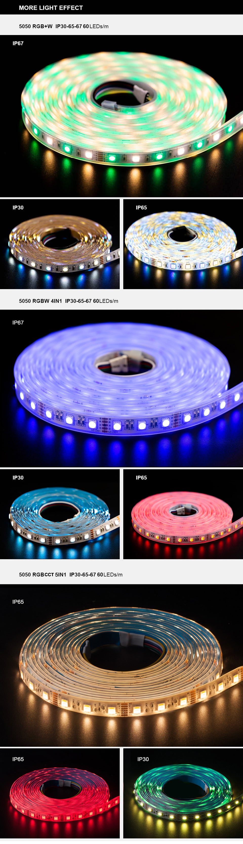 4 in 1 RGB-CW 12V, 30 LEDs/m, 5 Meter