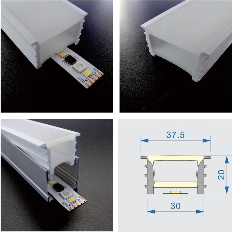 30*20mm wasserdichter Einbau-Silikonschlauch für 10-20mm LED-Streifen