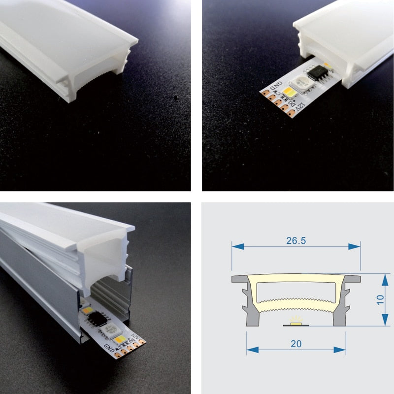 20*10mm wasserdichter Einbau-Silikonschlauch für 10-12mm LED-Streifen
