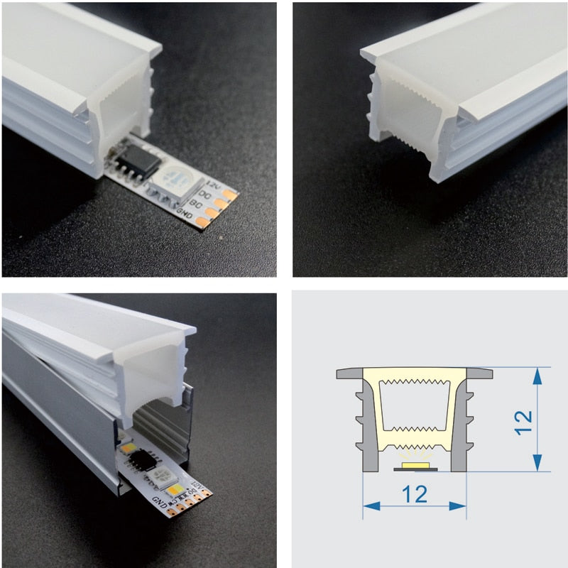 12*12mm wasserdichter Einbau-Silikonschlauch für 7mm LED-Streifen