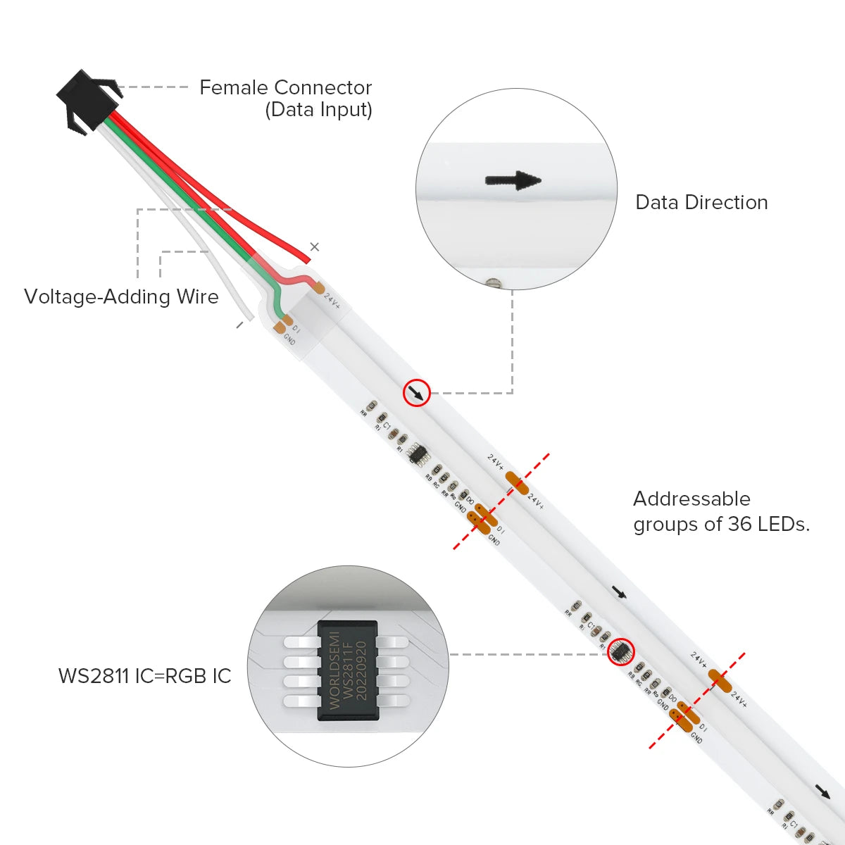 WS2811 COB 24V