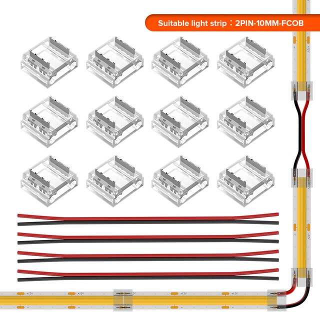 Verschiedene LED Konnektoren für 2-Pin COB LED-Stripes 10mm