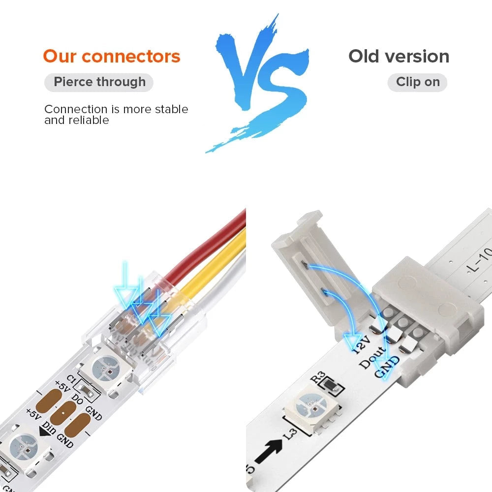 Verschiedene LED Konnektoren für 2-Pin COB LED-Stripes 5mm