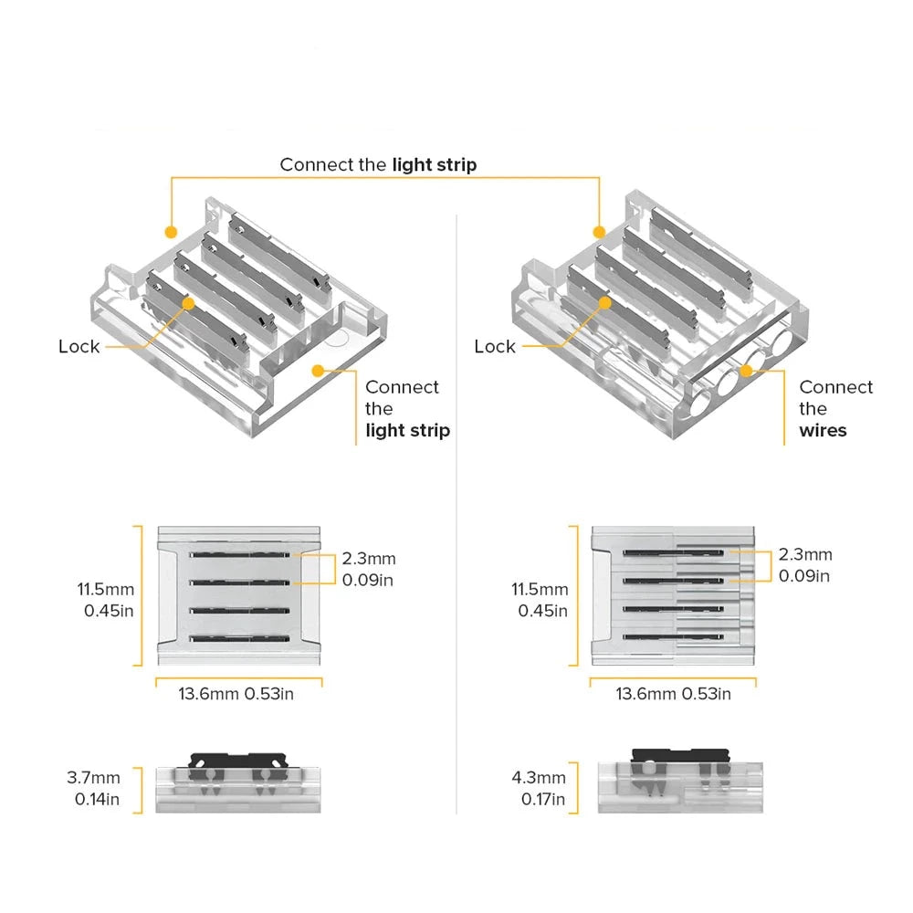 Verschiedene LED Konnektoren für 4-Pin LED-Stripes