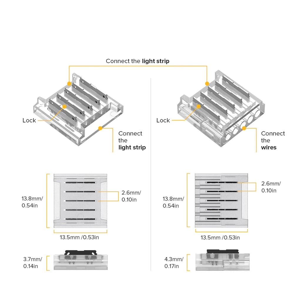 Verschiedene LED Konnektoren für 5-Pin LED-Stripes