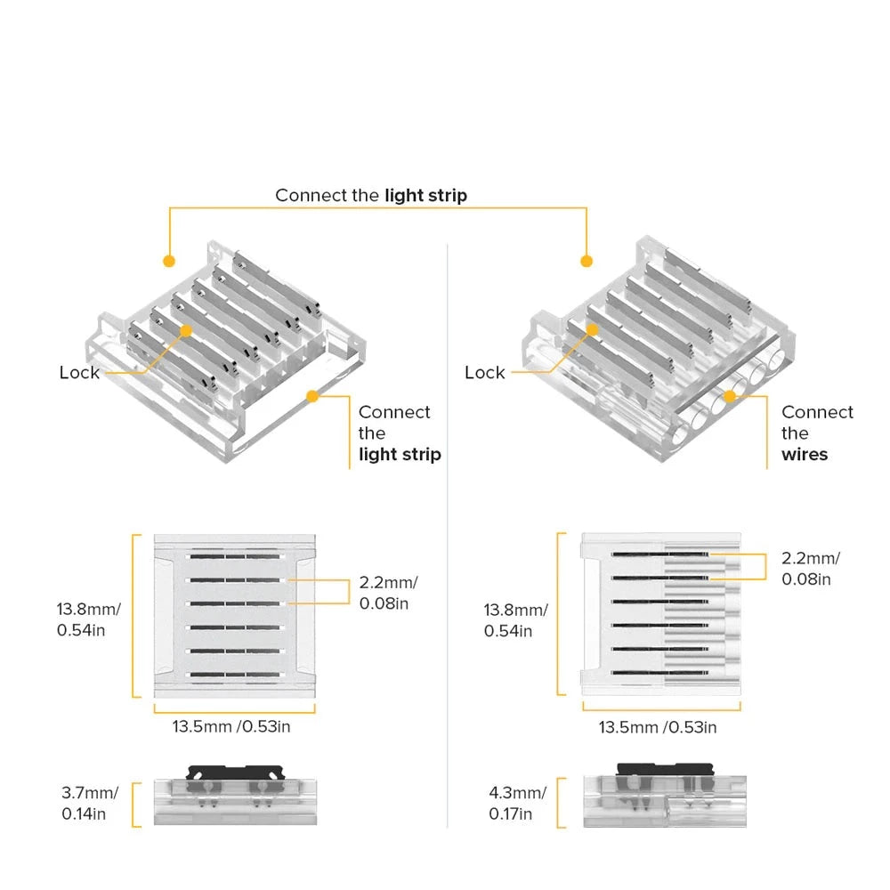 Verschiedene LED Konnektoren für 6-Pin LED-Stripes