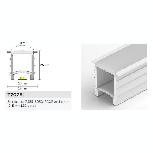 25*20mm wasserfester Einbau-Silikonschlauch für 10-18mm LED-Stripes