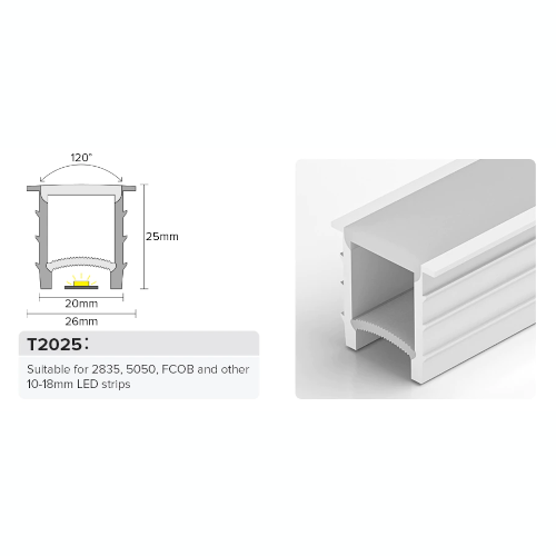 25*20mm wasserdichter Einbau-Silikonschlauch für 10-18mm LED-Stripes